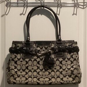 Coach “Hampton” Signature Logo Canvas/Leather Purse/Satchel/Bag
